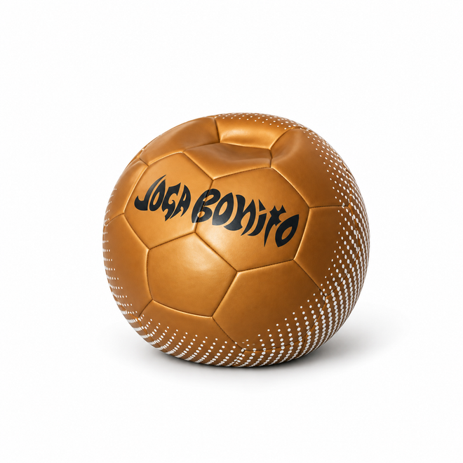 Giant gold ball on white background